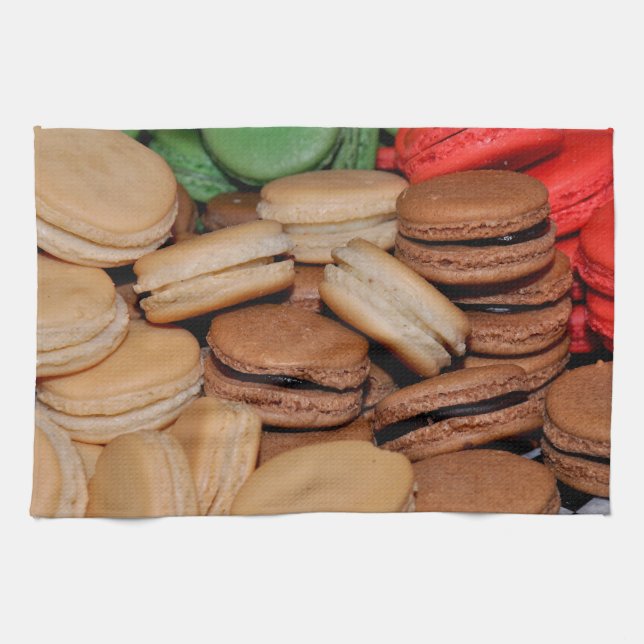 Colorful sandwich cookies   tea towel (Horizontal)
