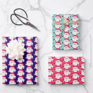 Colorful Santa Claus Wrapping Paper Sheets