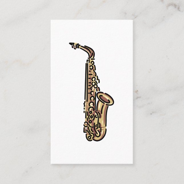 Colorful Saxophone Logo Business Card (Front)