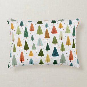 Colorful Scandinavian Style Christmas Tree Pattern Decorative Cushion
