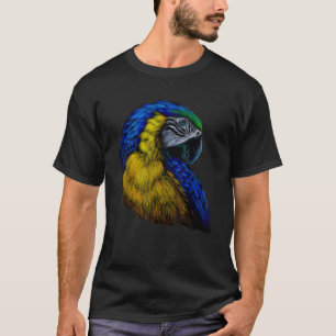 colorful scarlet Macaw parrot bird Hand drew for l T-Shirt