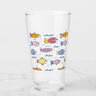 Colorful School of Fish Glass