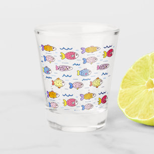 Colorful School of Fish Shot Glass