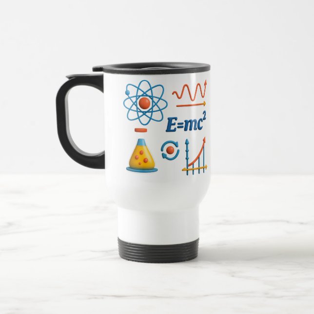 Colorful Science and Physics Travel Mug (Left)