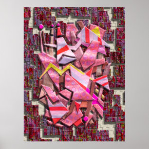 Colorful Scrap Metal Poster