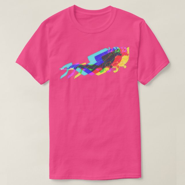 Colorful Scuba Diver T-Shirt (Design Front)