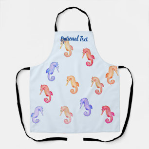 Colorful Seahorses Pattern   Apron