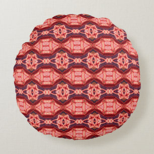 Colorful seamless embroidery pattern. Rainbow ikat Round Cushion