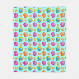 Colorful Seashells Fleece Blanket