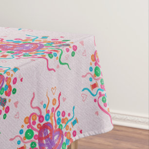 Colorful Sewing Heart Pattern – Handmade Craft Lov Tablecloth