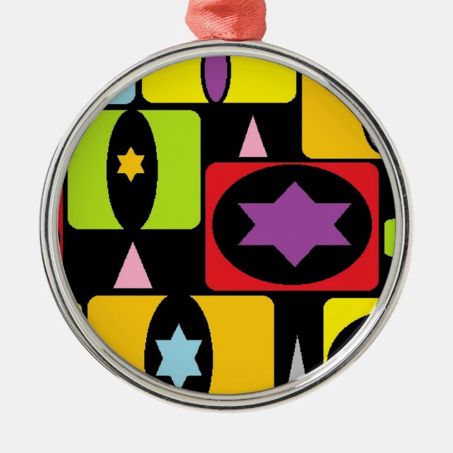 COLORFUL SHAPES METAL TREE DECORATION (Front)