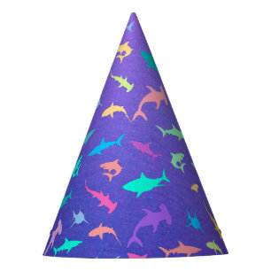 Colorful shark under the sea School Party Party Hat