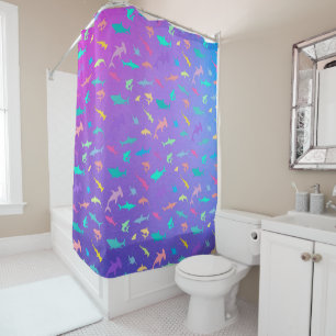 Colorful shark under the sea School Party Shower Curtain
