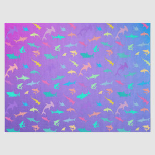 Colorful shark under the sea School Party Tissue Paper