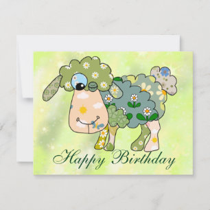 colorful sheep postcard