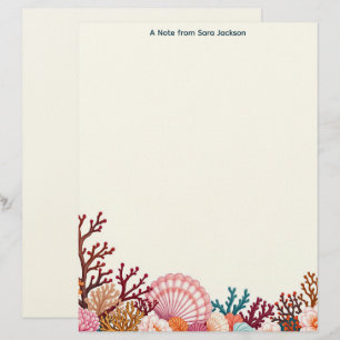 Colorful Shell Border Stationery Paper Custom Letterhead