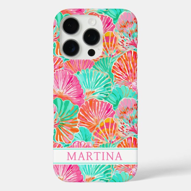 Colorful Shells Monogrammed Case-Mate iPhone Case (Back)