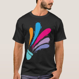 Colorful Shuttlecock Badminton Sport T-Shirt