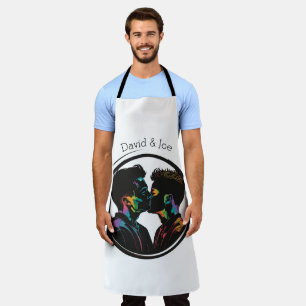 Colorful Silhouette of Gay Couple Personalized Apron