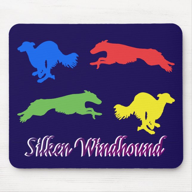 Colorful Silken Windhounds  Mouse Mat (Front)