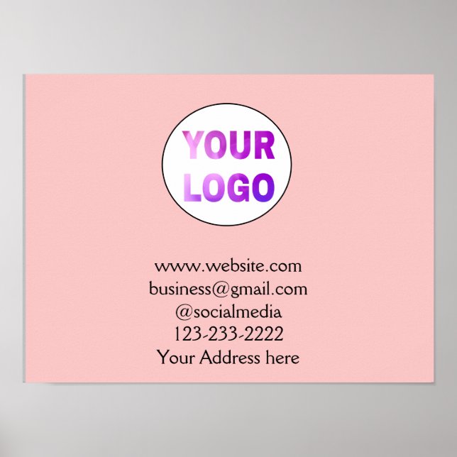 Colorful simple add your logo name text image poster (Front)