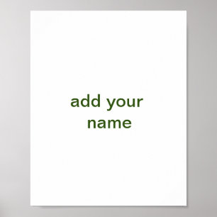 Colorful simple add your name text image poster