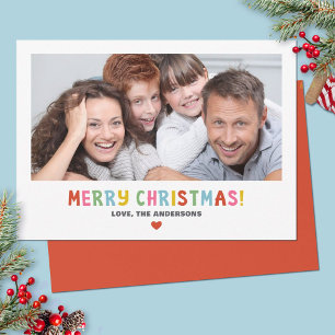 Colorful  Simple Modern Photo Christmas Holiday Card
