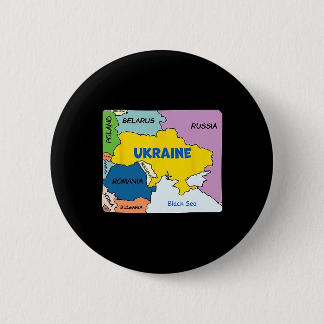 Colorful Simplified Ukraine Map  6 Cm Round Badge (Front)