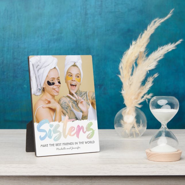 Colorful Sister Photo Plaque (Side)