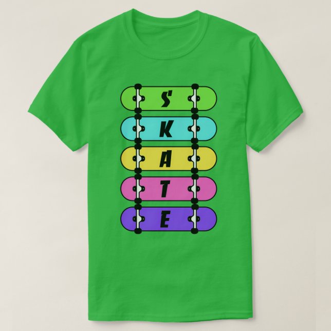 Colorful Skateboards v1 T-Shirt (Design Front)