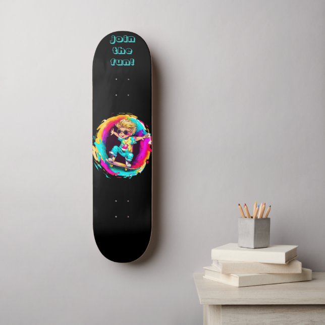 COLORFUL SKATER FUN! SKATEBOARD (Wall Art)