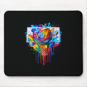 Colorful Sketll Ll Tie Dye Splatter Slam Dunk Hoop Mouse Mat