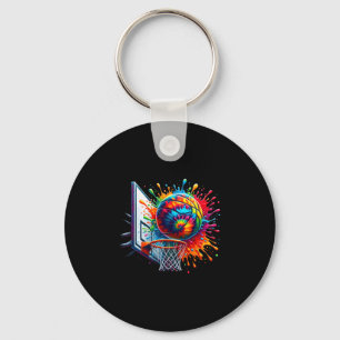 Colorful Sketll Tie Dye Color Splash Sketll Hoop N Key Ring