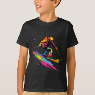 Colorful Skiing Ski  T-Shirt