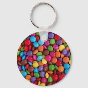 Colorful skittles candy key ring
