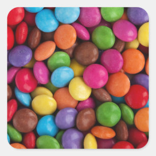 Colorful skittles candy square sticker