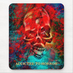 Colorful skull. Addicted to Horror Mouse Mat