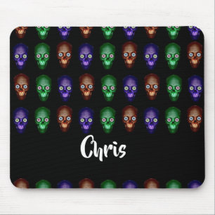 Colorful skull heads mouse mat