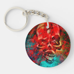 Colorful skull key ring