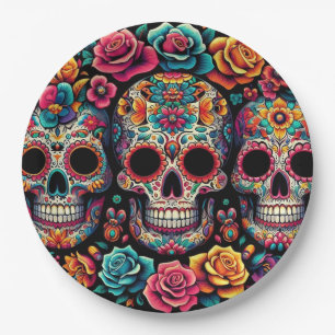 Colorful skull paper plates! plate