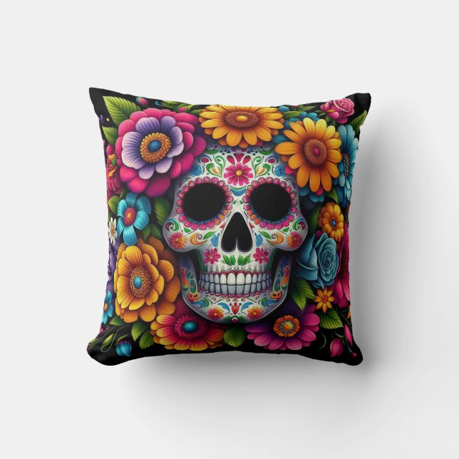 Colorful skull pillow! cushion (Front)