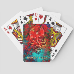 Colorful skull playing cards