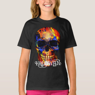 COLORFUL SKULL SKELETON HAPPY HALLOWEEN APPAREL T-Shirt