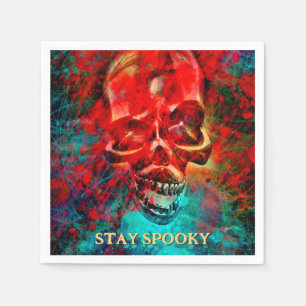 Colorful skull. Stay Spooky Napkin