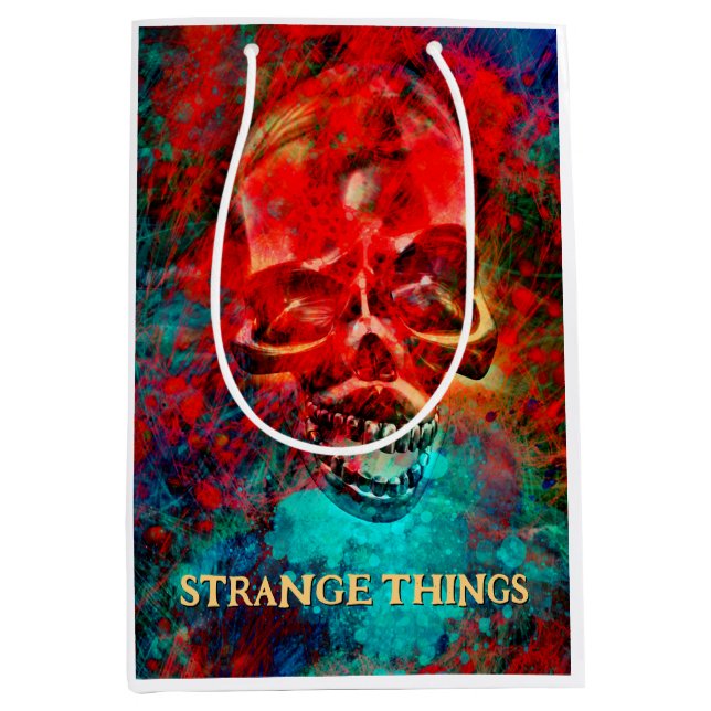 Colorful skull. Strange Things  Medium Gift Bag (Front)