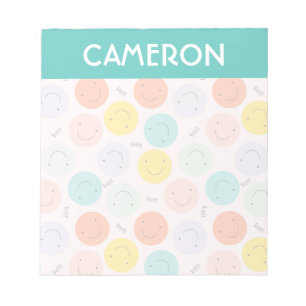 Colorful Smiling Happy Face Pattern Notepad