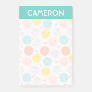 Colorful Smiling Happy Face Pattern Post-it Notes