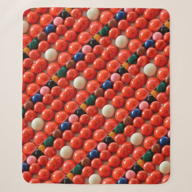 Colorful Snooker Balls, Sherpa Blanket (Front)