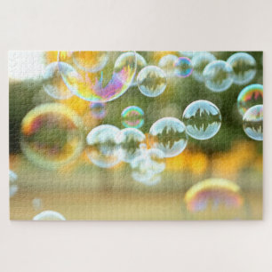 Colorful soap bubbles - difficult jigsaw puzzle