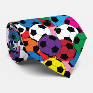 Colorful Soccer Ball Collage Tie